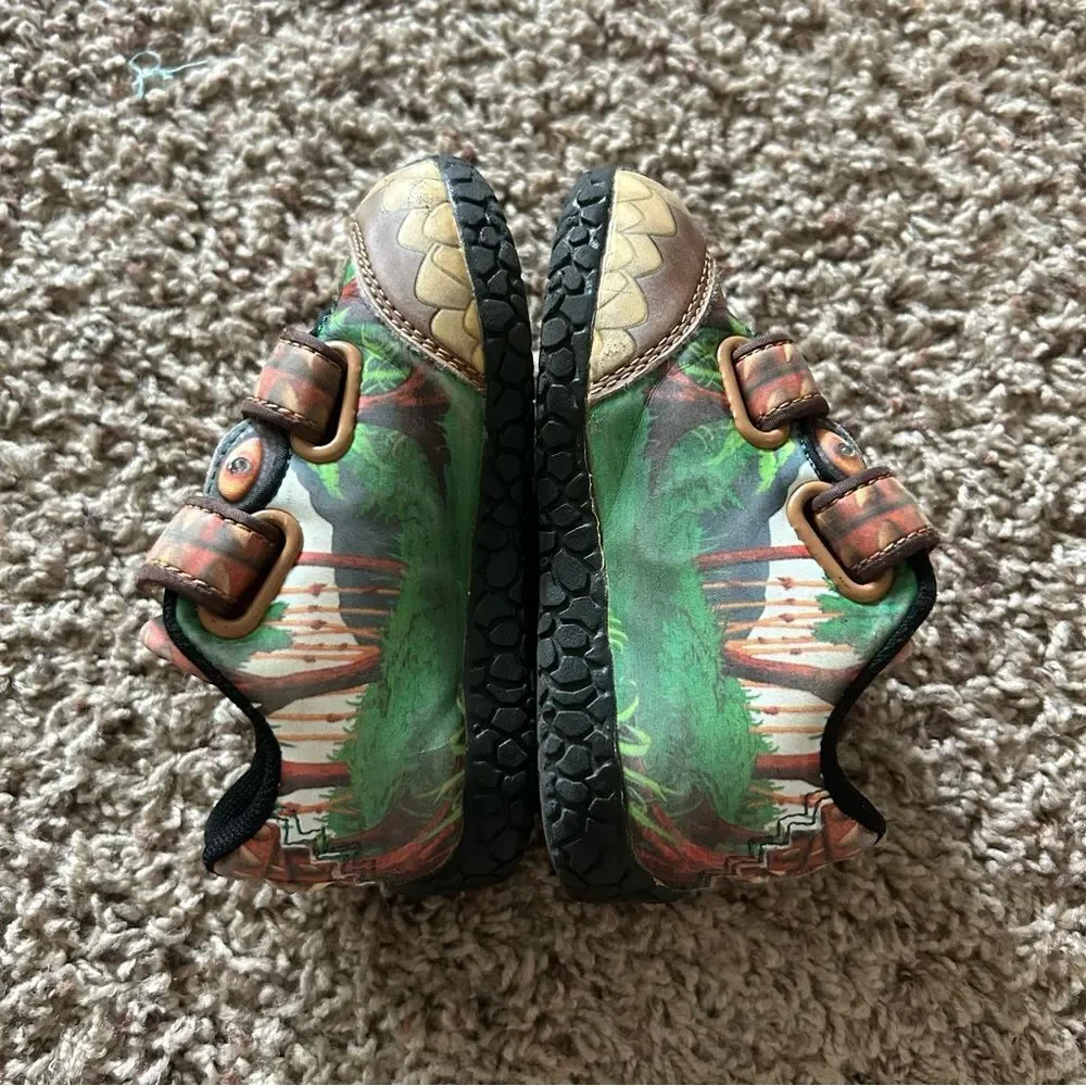 Dinosoles Dinosaur Flashing Hook Loop Shoes Toddler Size 7